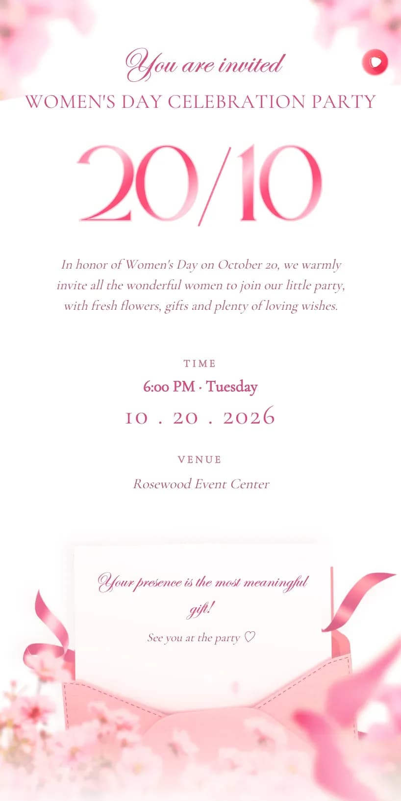 Pink Envelope – Women's Day template