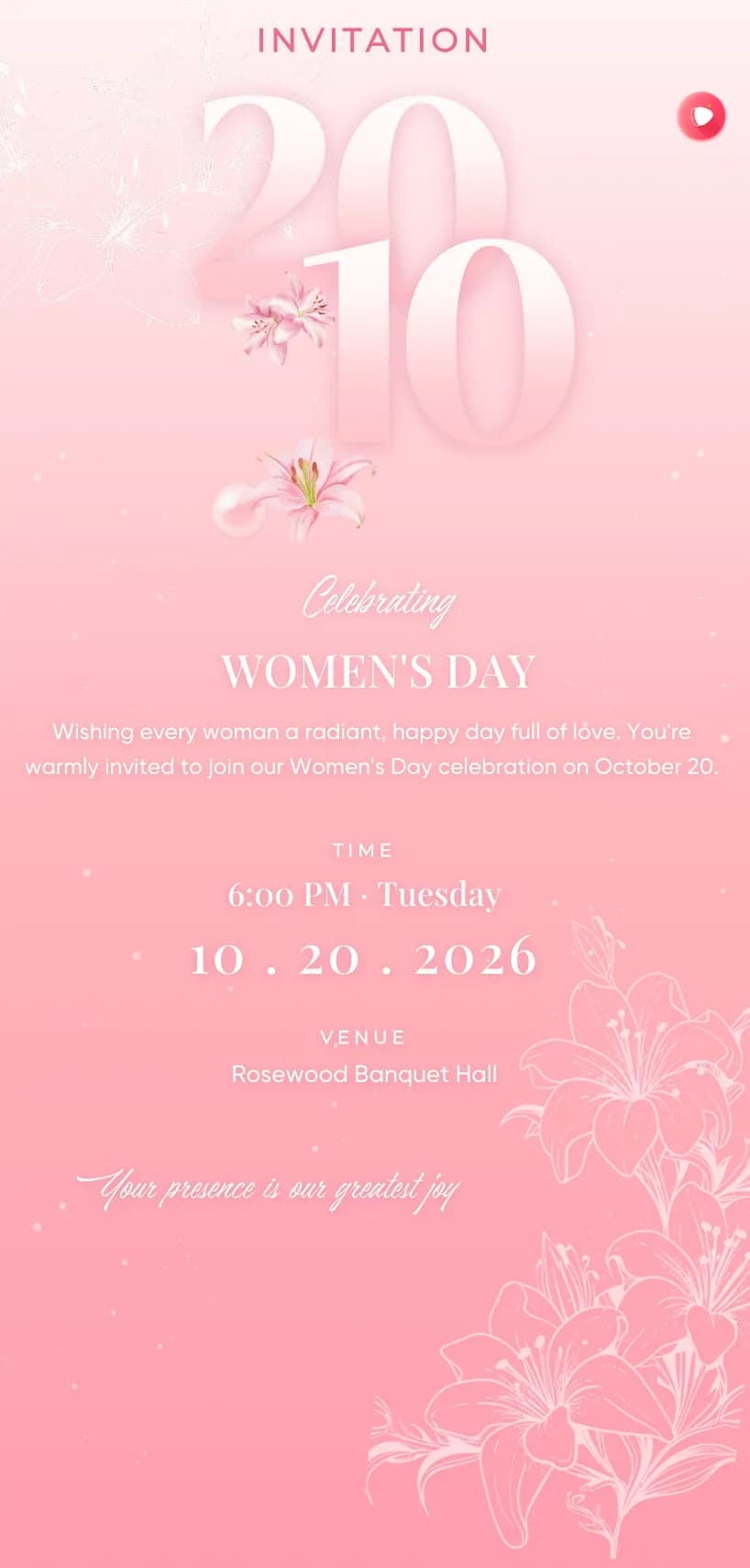 Pink Lily – Women's Day template