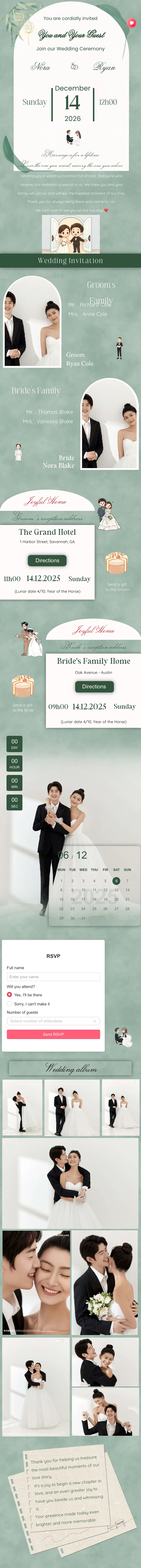Full Green Trend Wedding Invitation 19 Pre template