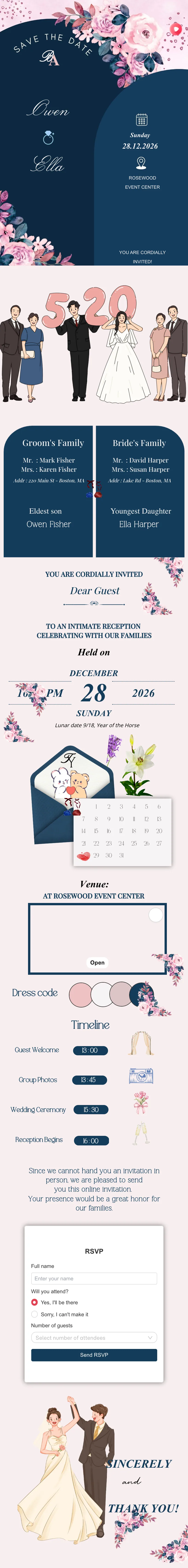 Full Wedding Invitation 104 Free template