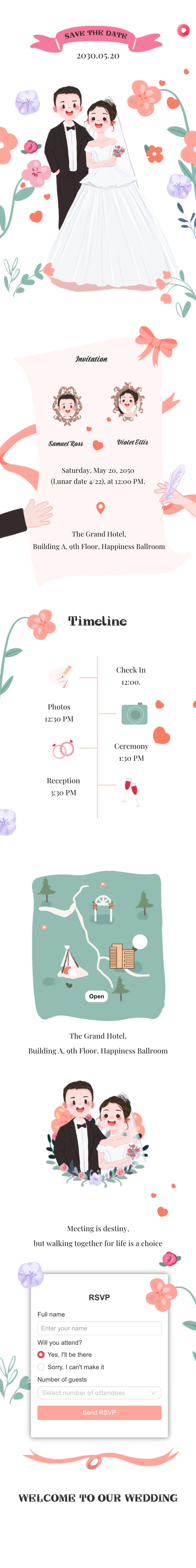 Full Wedding Invitation 106 Basic template