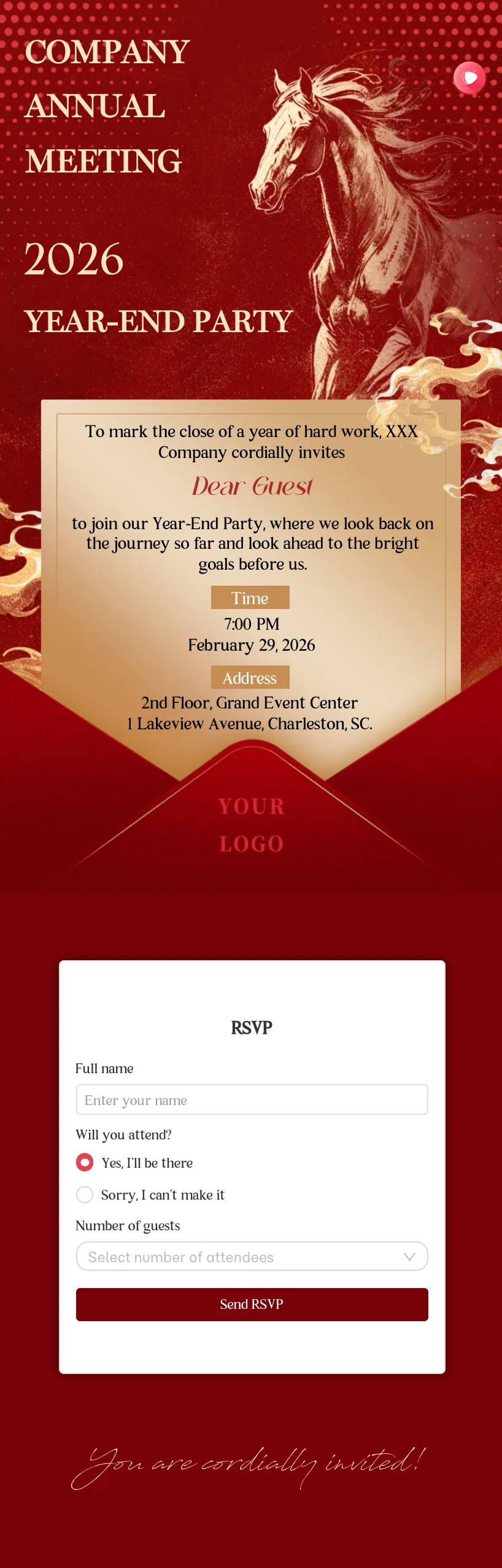 Full Year-End Party Invitation 02 template